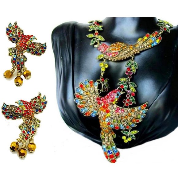 Heidi Daus "Mary's Magic" Mary Poppins Returns Crystal Necklace Matching Earring - Picture 1 of 11